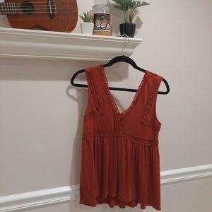 Burgundy/Red crochet lace tank